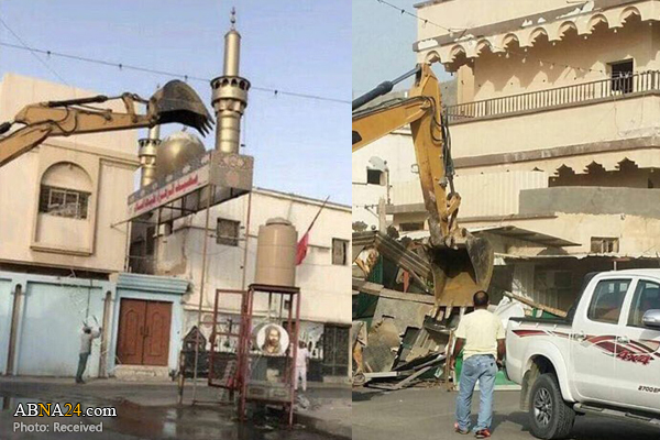 رژیم سعودی مضیف حضرت زهرا(س) را در العوامیه تخریب کرد + عکس