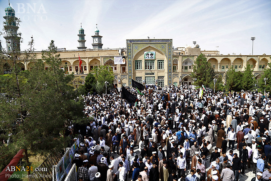 تجمع بزرگ حوزویان قم در اعتراض به سخنان ضد ایرانی ترامپ