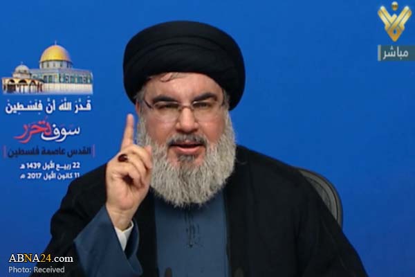 سید حسن نصرالله: اعلام انتفاضه در فلسطین واکنش به تصمیم ترامپ است/ رئیس جمهور آمریکا در دنیا منزوی شد