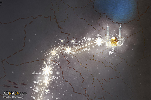 پوستر/ مسیر حرکت حضرت معصومه(س) از مدینه تا قم