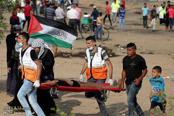 زخمی شدن ۱۸۰ فلسطینی در راهپیمایی غزه 