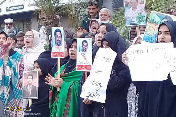 اعتصاب غذای خانواده شیعیان ربوده شده پاکستان + عکس