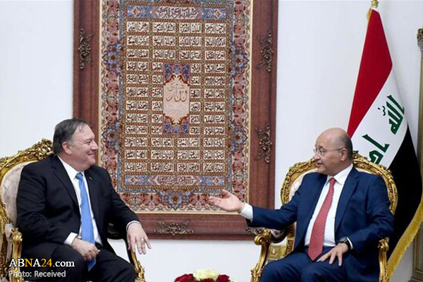 برهم صالح خطاب به پمپئو: عراق باید از تحریم‌ها علیه ایران معاف شود