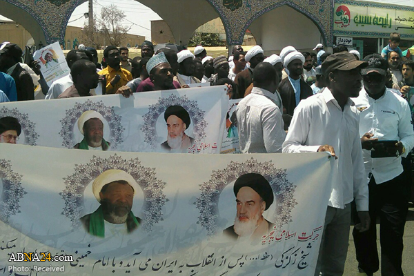 تجمع طلاب نیجریه ای در حمایت از شیخ زکزکی در قم + تصاویر