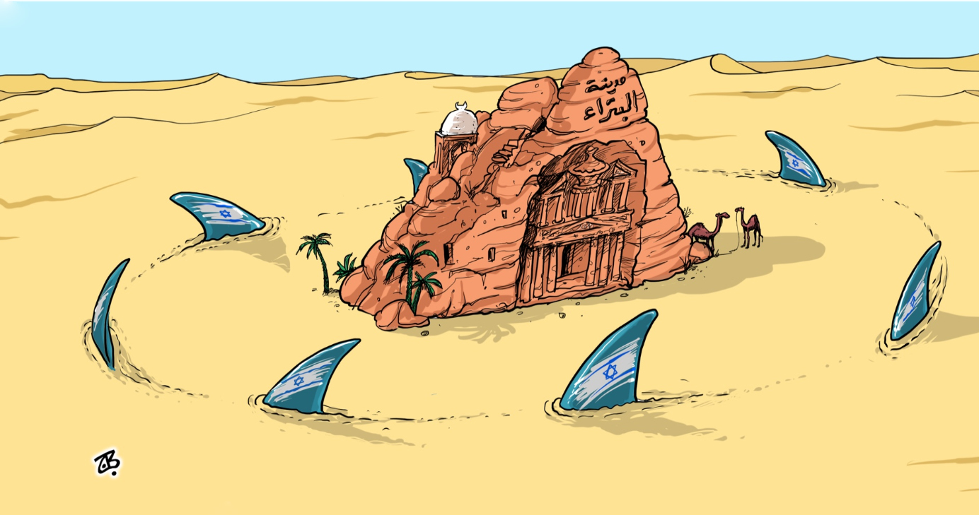 کاریکاتور/ جنجال حضور گردشگران صهیونیست در شهر البتراء