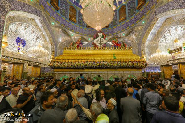 فیلم/ شور حيدری زائران حرم اميرالمؤمنين(ع)، هنگام ورود به حرم
