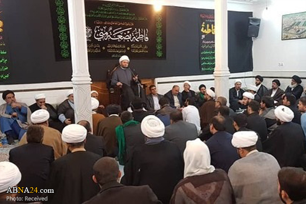 روضه شهادت حضرت زهرا(س) و وفات حضرت معصومه(س) با شرکت بیوت مراجع + تصاویر 
