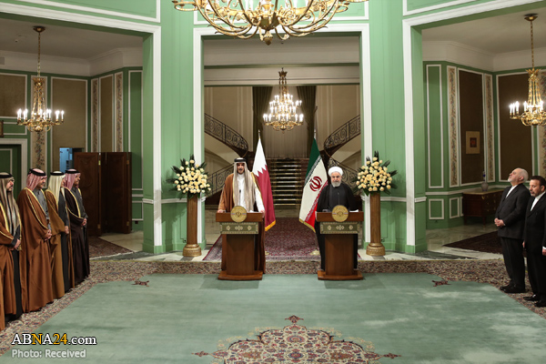 روحانی: ایران در کنار قطر بوده و خواهد ماند/ امیر قطر: تنها راه‌حل تمامی بحران‌ها را گفتگو می‌دانیم