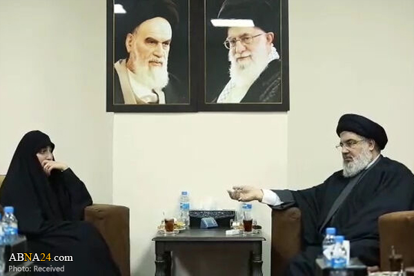 ویدیو/ لحظاتی از دیدار متفاوت سید حسن نصرالله با فرزند سردار شهید قاسم سلیمانی