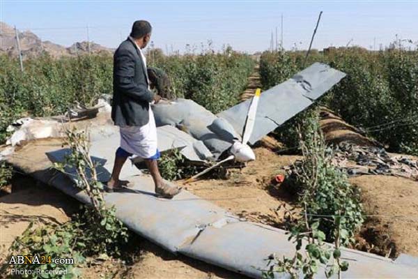 سرنگونی پهپاد جاسوس سعودی توسط یمنی‌ها 