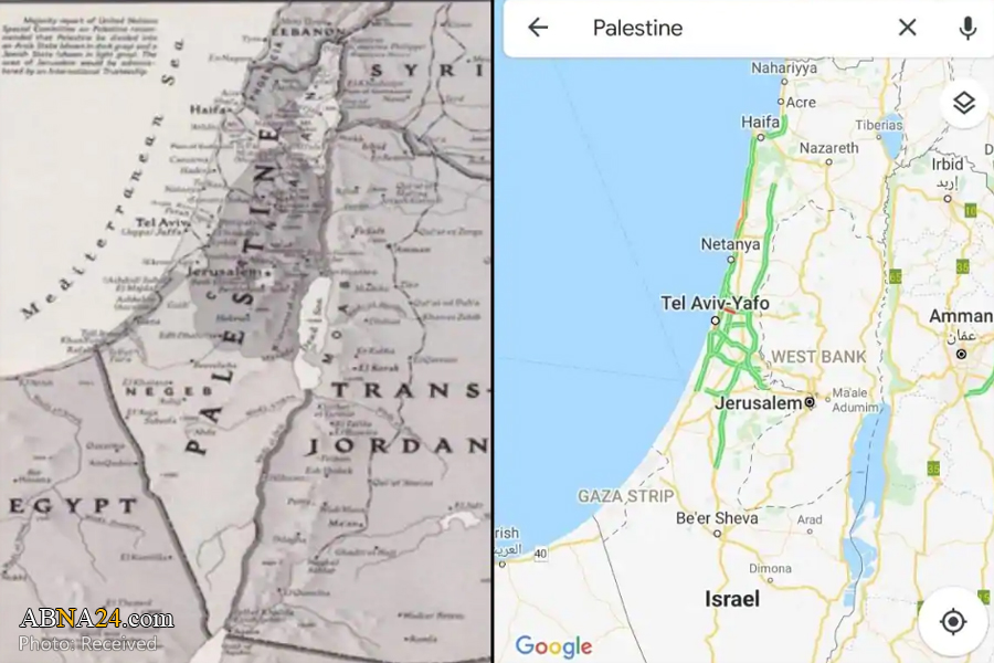 شکایت از گوگل به علت حذف نام فلسطین
