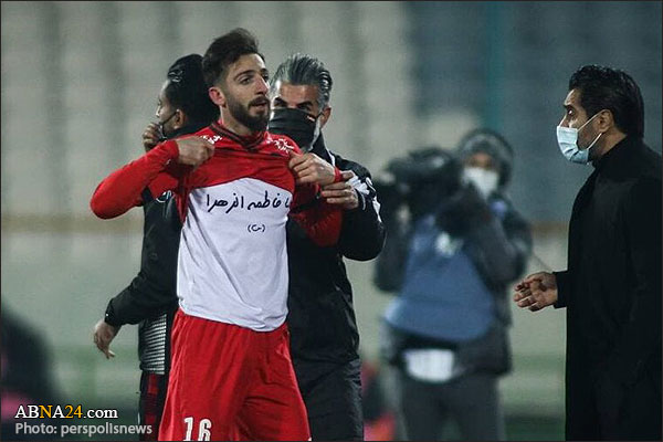 ادای احترام گلزنان پرسپولیس در دربی 94 به دو بانوی مقدس اسلام  + تصاویر