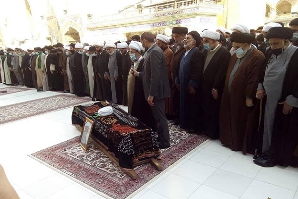  پیکر آیت‌الله شیخ محمد‌جواد مهدوی در نجف اشرف تشییع شد + عکس