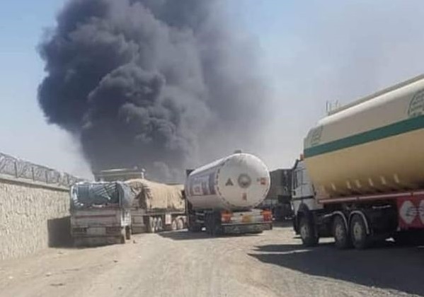 آتش سوزی در گمرک مرزی افغانستان با ایران
