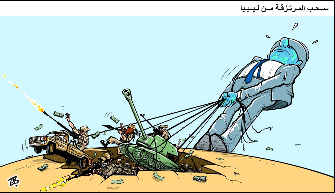 کاریکاتور/ خروج مزدوران خارجی از لیبی