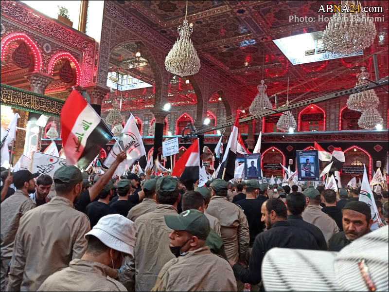 گزارش تصویری/ دسته عزاداری اربعینی الحشد الشعبی در حرم مطهر امام حسین(ع)