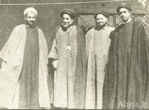 صورة ارشيفية الشيخ عبد الهادي الفضلي والسادة (فضل الله والعسكري والبكاء) في النجف