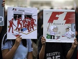 Bahrainis rally against upcoming F1 race near Manama