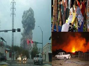 امریکا: ٹیکساس میں کھاد کے پلانٹ میں دھماکا،160سے 170افراد ہلاک   	