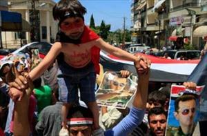 Syrier halten pro-Assad Demonstration in Libanon