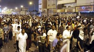 बहरैन पर क़ब्जे के खिलाफ़ विरोध प्रदर्शन।