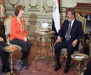 کيتھرن ايشٹن اور صدر مرسي کي ملاقات
