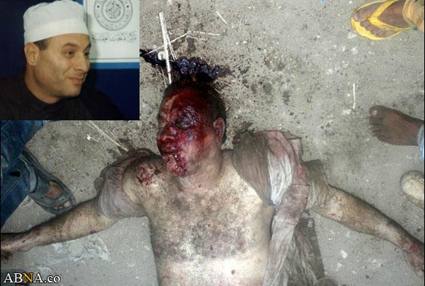بالصور / قتل وسحل "الشيخ حسن شحاتة" من العلماء الشیعة