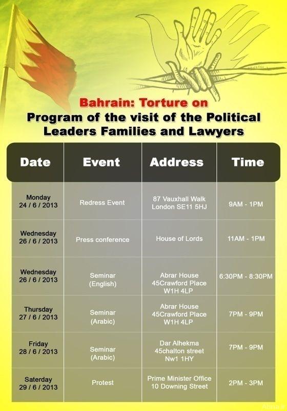 London – Bahraini Opposition Assembled Bloc