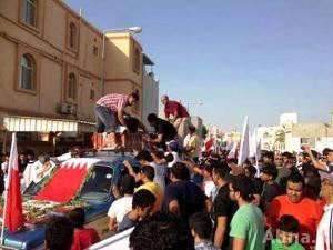 بالصور / تشييع الشهيد البحريني «حسين عبد الله» في بلدة "سار"
