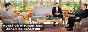 Mursi 'gitmiyorum' dedi, asker bekliyor...