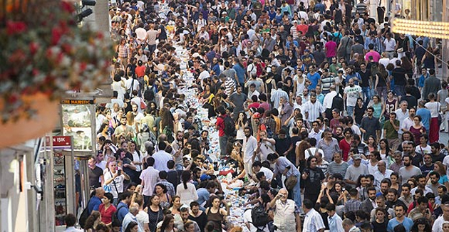 Two different iftars in Turkey Taksim square