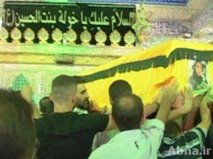 بالصور / حزب الله اللبناني شيع الشهيد «جاسور اسماعيل» في مقام السيدة خولة (ع)