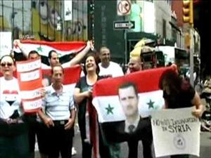 US: American and Syrian citizens protest in solidarity with Syria