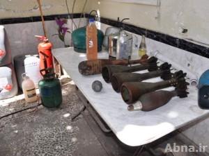 بالصور / ضبط المواد الكيماوية السامة وقذائف الهاون المفرغة بريف دمشق