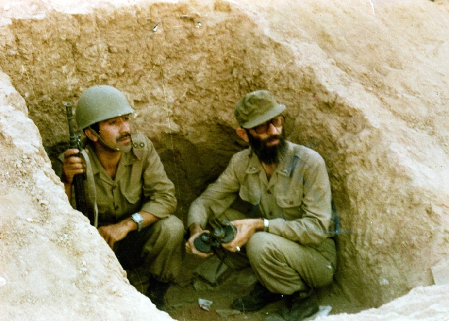 Image / Imam Khamenei in a Trench During the War with Saddam