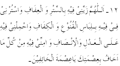 Dua to be recited on the 12th Day of the month of Ramadhan