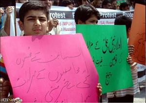 تصویری رپورٹ/ روضہ حضرت زینب (س) کی بے حرمتی کی مذمت میں احتجاج