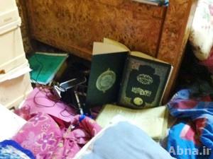 بالصور / آثار مداهمات قوات النظام البحريني في "الدراز"..لا حُرمة لكتاب الله ولا لشهر الله