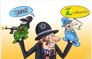 Cartoon / EU blacklists Hezbollah military wing