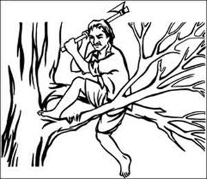 कव्वे और लकड़हारे की कहानी।
