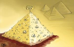 Cartoon / New pyramid in Egypt under construction
