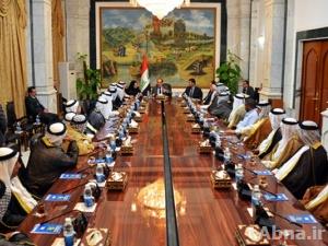 المالكي يدعو الى التلاحم بين عشائر الفرات الاوسط وعشائر المنطقة الغربية