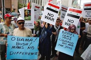 Image / World People Continue Protests against US Plans for War on Syria