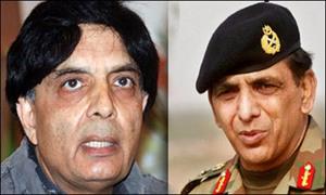 چوہدری نثار کا جنرل کیانی کو فون ،فوجی افسروں کی شہادت پراظہار افسوس   	