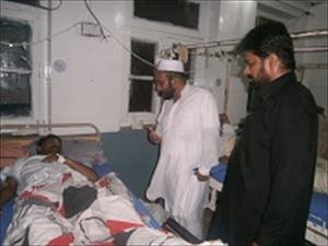 پشاور، ایم ڈبلیو ایم کے وفد کی علامہ خورشید جوادی کے ہمراہ چرچ دھماکوں کے زخمیوں کی عیادت