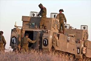 Israeli forces use sapper vehicles to search for tunnels near Gaza