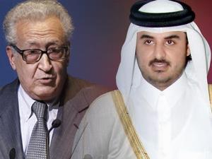 أمير قطر يبحث الوضع في سوريا مع «الأخضر الابراهيمي»