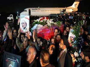 بیروت کے شہداء کا جنازہ تہران پہنچا