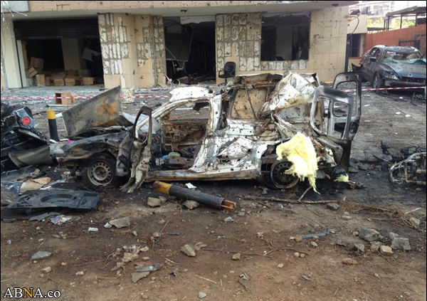 Die iranische Botschaft in Beirut, einen Tag nach der Explosion