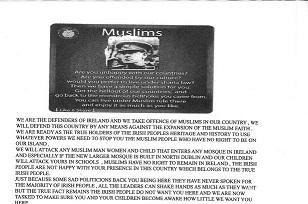 Hate Mails Threaten Irish Muslims